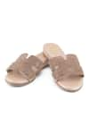 Buy_Sole Fry_Gold Embellished Essence H Shaped Mules _at_Aza_Fashions