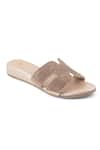 Shop_Sole Fry_Gold Embellished Essence H Shaped Mules _at_Aza_Fashions