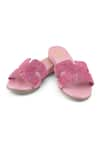 Buy_Sole Fry_Pink Embellished Essence H Shaped Mules _at_Aza_Fashions