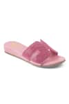 Shop_Sole Fry_Pink Embellished Essence H Shaped Mules _at_Aza_Fashions