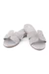 Buy_Sole Fry_Silver Embellished Essence H Shaped Leather Mules _at_Aza_Fashions