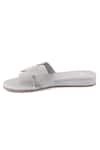 Sole Fry_Silver Embellished Essence H Shaped Leather Mules _Online_at_Aza_Fashions