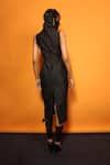 Shop_Richa Khemka_Black Crush Silk Embellished Bead High Albus Midi Dress _at_Aza_Fashions