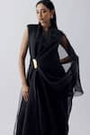 Buy_Richa Khemka_Black Organza Round Limon Jumpsuit With Ozzy Overlay _Online_at_Aza_Fashions