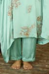 Buy_Sarang Kaur_Blue Kurta Satin Georgette Hand Embroidery Sequin Aarohi Kaftan With Pant _Online_at_Aza_Fashions