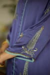 Sarang Kaur_Purple Kurta Satin Georgette Hand Embroidery Sequin Chhaaya With Pant _at_Aza_Fashions