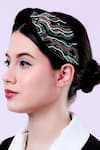 Buy_Moyolu_Blue Embroidery Abstract Headband _Online_at_Aza_Fashions