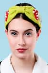 Moyolu_Yellow Embroidery Mushroom Headband _Online_at_Aza_Fashions