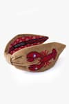 Shop_Moyolu_Brown Embroidery Scorpio Motif Headband _at_Aza_Fashions