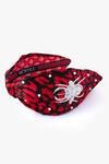 Shop_Moyolu_Red Embroidery Spider Motif Headband _at_Aza_Fashions