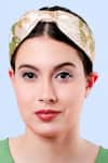 Moyolu_Brown Embroidery Floral Bloom Headband _Online_at_Aza_Fashions