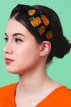 Moyolu_Blue Embroidery Pumpkin Patch Headband _Online_at_Aza_Fashions