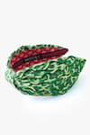 Shop_Moyolu_Green Embroidery Abstract Headband _at_Aza_Fashions