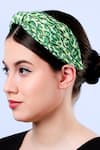 Moyolu_Green Embroidery Abstract Headband _Online_at_Aza_Fashions