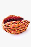 Shop_Moyolu_Orange Embroidery Abstract Beads Headband _at_Aza_Fashions