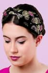 Buy_Moyolu_Blue Embroidery Floret Headband _at_Aza_Fashions