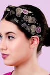 Shop_Moyolu_Blue Embroidery Floret Headband _Online_at_Aza_Fashions