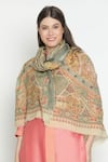 SHINGORA_Yellow Printed Geometric Bicolour Stole-Set of 2 _Online_at_Aza_Fashions