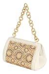 Shop_The Leather Garden_Ivory Adia Embellished Potli Bag _at_Aza_Fashions