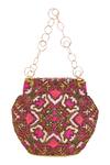 The Leather Garden_Multi Color Crewel Jugnu Embroidered Bag _Online_at_Aza_Fashions