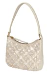 Shop_The Leather Garden_Ivory Bead Nadia Embellished Bag _at_Aza_Fashions