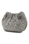 The Leather Garden_Silver Raunaq Embellished Bag _Online_at_Aza_Fashions