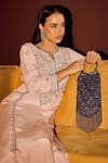 The Leather Garden_Grey Umrao Embroidered Bag _Online_at_Aza_Fashions