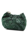 The Leather Garden_Green Zeba Embellished Potli Bag _Online