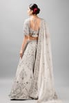 mehar_Grey Raw Silk Hand Embroidered Resham Scoop Lehenga Set _Online_at_Aza_Fashions