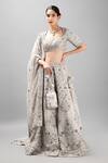 Shop_mehar_Grey Raw Silk Hand Embroidered Resham Scoop Lehenga Set _Online_at_Aza_Fashions