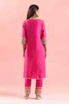 Shop_Samyukta Singhania_Fuchsia Kurta Dupion Silk Embroidered Dori Round Pant Set _at_Aza_Fashions