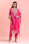 Buy_Samyukta Singhania_Fuchsia Kurta Dupion Silk Embroidered Dori Round Pant Set 