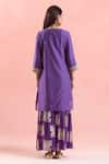 Buy Purple Kurta Chanderi Silk Embroidered Gota Round Sharara Set For Women By Samyukta