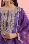 Buy_Samyukta Singhania_Purple Kurta Chanderi Silk Embroidered Gota Round Sharara Set 