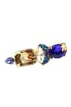 Shop_ORNAMAAS_Blue Cubic Zirconia Inflorescence Bloom Vine Cocktail Ring _Online_at_Aza_Fashions