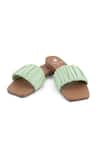 Buy_Sole Fry_Green Morning Dew Gathered Strap Flats _at_Aza_Fashions