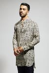 Buy_SVA by Sonam & Paras Modi_White Crepe Printed Floral Jaal Leaf Kurta 