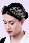 Buy_Moyolu_Blue Embroidery Abstract Headband _at_Aza_Fashions