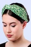 Buy_Moyolu_Green Embroidery Abstract Headband _at_Aza_Fashions