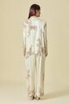 Shop_Anamika Khanna_Ivory Silk Embroidery, Zari Floral Zardozi Blazer And Pant Set_at_Aza_Fashions