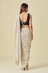 Shop_Shweta Kapoor_Gold Plain Metallic Pre-draped Saree _at_Aza_Fashions