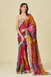 Buy_Torani_Multi Color Print Floral Blossom Saree And Blouse Set _Online_at_Aza_Fashions