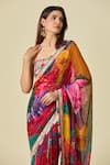 Shop_Torani_Multi Color Print Floral Blossom Saree And Blouse Set _Online_at_Aza_Fashions