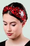 Buy_Moyolu_Red Embroidery Spider Motif Headband _at_Aza_Fashions