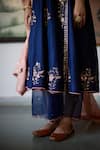 Shop_Vashisht Guru Dutt_Blue Woven Chanderi Embroidery Bloom Crest Angarkha Anarkali And Palazzo Pant Set _Online_at_Aza_Fashions