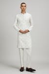 Buy_BUBBER COUTURE_Off White Textured Cotton Print Horse Siena Nerio Kurta With Pant _at_Aza_Fashions