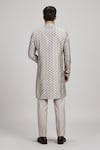 BUBBER COUTURE_Beige Textured Cotton Print Liberty Rinaldo Layered Kurta With Pant _Online_at_Aza_Fashions