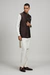 BUBBER COUTURE_Brown Linen Plain Theo Bundi _Online_at_Aza_Fashions