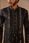 Buy_Shreyansh Designs_Black Padma Silk Embroidery Sequin Kalp Work Kurta Set _Online_at_Aza_Fashions