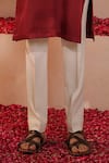 Buy_Shreyansh Designs_Maroon Padma Silk Embroidery Thread Abyuday Kurta Set _Online_at_Aza_Fashions